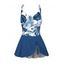 Maillot de Bain 1 Pièce Floral Tropical Rembourré à Noeud Papillon - Bleu XL | US 12