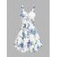 Robe Courte Imprimée Florale à Volants avec Noeud Papillon pour Été - Bleu Ciel S | US 4
