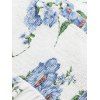 Robe Courte Imprimée Florale à Volants avec Noeud Papillon pour Été - Bleu Ciel S | US 4
