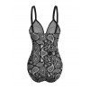 Maillot de Bain 1 Pièce Cache-Coeur à Motif Paisley Ethnique Coloré - Noir S | US 4