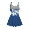 Maillot de Bain 1 Pièce Floral Tropical Rembourré à Noeud Papillon - Bleu S | US 4