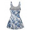 Maillot de Bain 1 Pièce à Bretelles Ajustables à Motif Feuille et Fleur - Bleu clair S | US 4