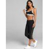 Music Festival Outfit Graphic Pattern Skew Shoulder T Shirt Cinched Cami Top Two Piece Top and Lace Up Solid Color Wide Waisted Pants Outfit - Noir S | US 4