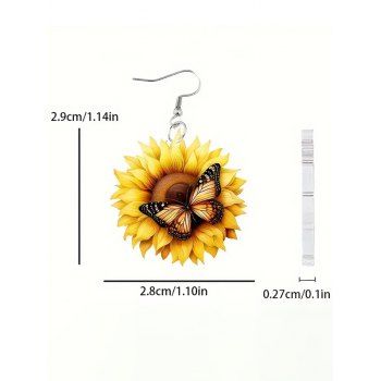 Vacation Acrylic Drop Earrings Sunflower Shaped Butterfly Beach Earrings