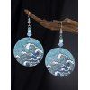 Boucles D'Oreilles de Plage de Vacances Perlées Motif de Cercle en Acrylique - Bleu gris 