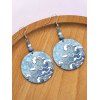 Boucles D'Oreilles de Plage de Vacances Perlées Motif de Cercle en Acrylique - Bleu gris 