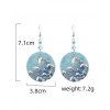 Boucles D'Oreilles de Plage de Vacances Perlées Motif de Cercle en Acrylique - Bleu gris 