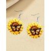 Boucles D'Oreilles de Plage de Vacances en Forme de Tournesol en Acrylique - Jaune 