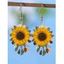 Boucles D'Oreilles Pendantes en Forme de Tournesol pour Plage et Vacances - Jaune 