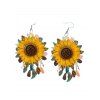 Boucles D'Oreilles Pendantes en Forme de Tournesol pour Plage et Vacances - Jaune 