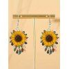 Boucles D'Oreilles Pendantes en Forme de Tournesol pour Plage et Vacances - Jaune 