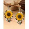 Boucles D'Oreilles Pendantes en Forme de Tournesol pour Plage et Vacances - Jaune 