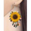 Boucles D'Oreilles Pendantes en Forme de Tournesol pour Plage et Vacances - Jaune 