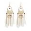 Boucles D'Oreilles Pendantes Décorées de Plumes Colorées Style Bohémien Rétro - Blanc 