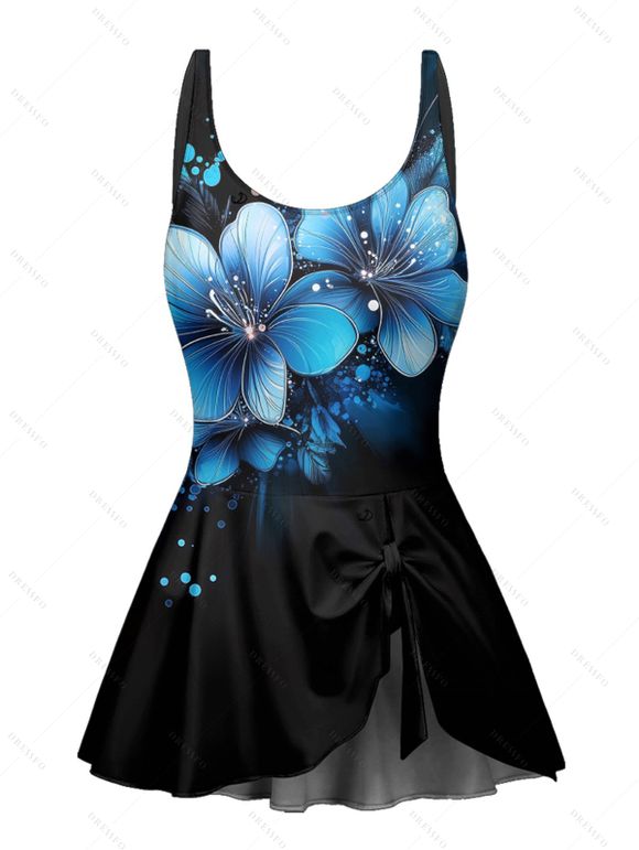 Maillot de Bain de Plage Matelassé à Bretelle Ajustable avec Nœud Papillon Une-Pièce - Noir S | US 4