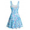 Robe Ligne A Motif de Cachemire sans Manches Ceinture de Vacances - Bleu clair S | US 4