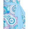 Robe Ligne A Motif de Cachemire sans Manches Ceinture de Vacances - Bleu clair S | US 4