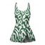 Vacation Style Ethnic Style Abstract Art Pattern Printed  One-piece Swimsuit - DEEP GREEN XXL | US 14