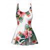 Vacation Style Gradient Floral Printed One Piece Swimsuit - WHITE XXL | US 14