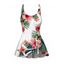 Vacation Style Gradient Floral Printed One Piece Swimsuit - WHITE XXL | US 14