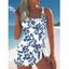 Maillot de Bain 1 Pièce Imprimé Floral pour Vacances - Bleu profond S | US 4