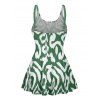 Maillot de Bain Motif Abstrait Style Ethnique Imprimé Une-Pièce - Vert profond S | US 4