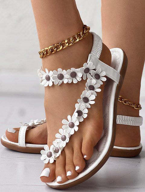 Bohemian Sandals Floral Slip On Summer Beach Flip Flops