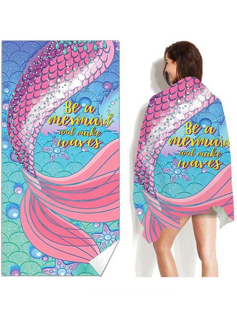 Mermaid Tail Pattern Rectangle Shaped Trendy Beach Towel