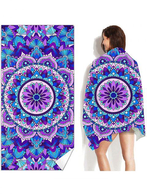 Serviette de Plage Tendance de Forme Rectangle Motif Floral Style Bohémien