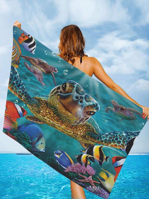Serviette de Plage en Forme de Tortue Marine