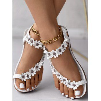 Bohemian Sandals Floral Slip On Summer Beach Flip Flops