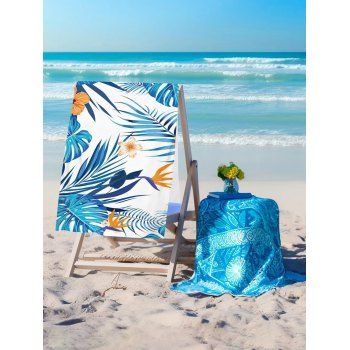 Tropical Flower Leaf Print Rectangle Shaped Vacation Beach Towel