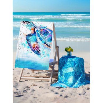 Splash Ink Shark Print Rectangle Shaped Vacation Beach Towel