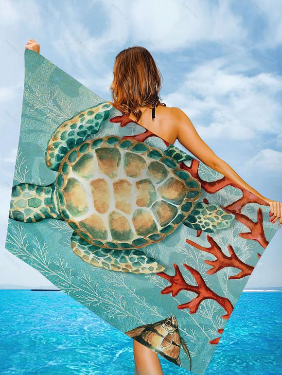 Serviette de Plage en Forme de Tortue Marine - multicolor C 