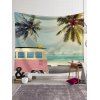 Tapisserie Murale Tendance Motif Bus et Cocotiers pour la Plage - multicolor A 