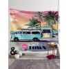 Tapisserie Murale Tendance Motif Bus et Cocotiers pour la Plage - multicolor E 