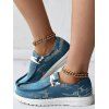 Ripped Slip On Canvas Shoes Distressed Casual Flat Shoes - Bleu EU 42