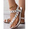 Bohemian Sandals Floral Slip On Summer Beach Flip Flops - Blanc EU 42