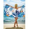 Tropical Flower Leaf Print Rectangle Shaped Vacation Beach Towel - multicolor A 