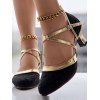 Contrast Color Crossover Party Sandals Buckle Strap High Heel Trendy Sandals - Noir EU 36