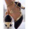 Contrast Color Crossover Party Sandals Buckle Strap High Heel Trendy Sandals - Noir EU 36