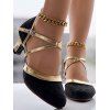 Contrast Color Crossover Party Sandals Buckle Strap High Heel Trendy Sandals - Noir EU 36