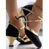 Contrast Color Crossover Party Sandals Buckle Strap High Heel Trendy Sandals - Noir EU 36