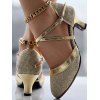 Contrast Color Crossover Party Sandals Buckle Strap High Heel Trendy Sandals - d'or EU 42