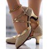 Contrast Color Crossover Party Sandals Buckle Strap High Heel Trendy Sandals - d'or EU 42