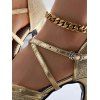 Contrast Color Crossover Party Sandals Buckle Strap High Heel Trendy Sandals - d'or EU 42