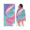 Mermaid Tail Pattern Rectangle Shaped Trendy Beach Towel - multicolor A 
