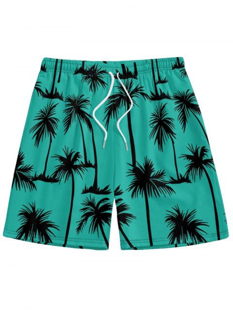 Short de Plage de Vacances Imprimé Palmier pour Homme