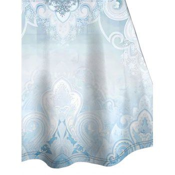 Paisley Pattern Summer Dress Spaghetti Strap V Neck A Line Dress