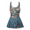 Maillot de Bain 1 Pièce à Bretelles Ajustables à Motif Floral - Bleu gris S | US 4